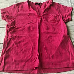 Rafaella Women’s Pink Polo Shirt Size Tag Removed – See Measurements